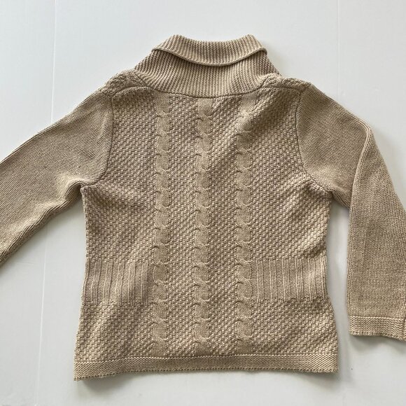 Eddie Bauer Tan Cable Knit Button-up Fisherman's Sweater - Picture 6 of 10